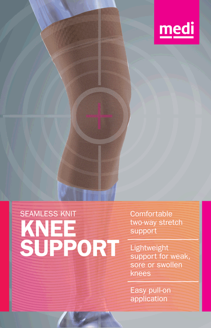 Mediven Seamless Knit Knee Support With Silicone Top Band X Small Beige