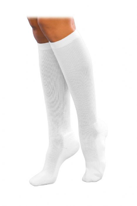 Sigvaris Cushioned Cotton Knee High Sport Socks 15-20mmHg, A, White